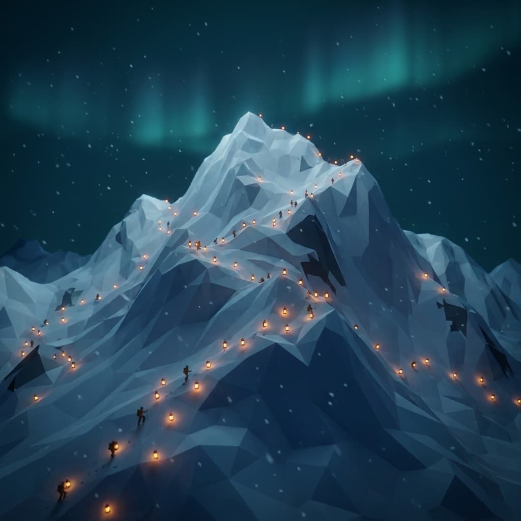 The Climbers — painted vignette